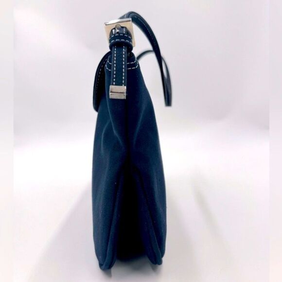 Fendi Mama Double Flap Navy Blue Canvas Limited Edition Baguette Preloved Purse - Picture 6 of 16